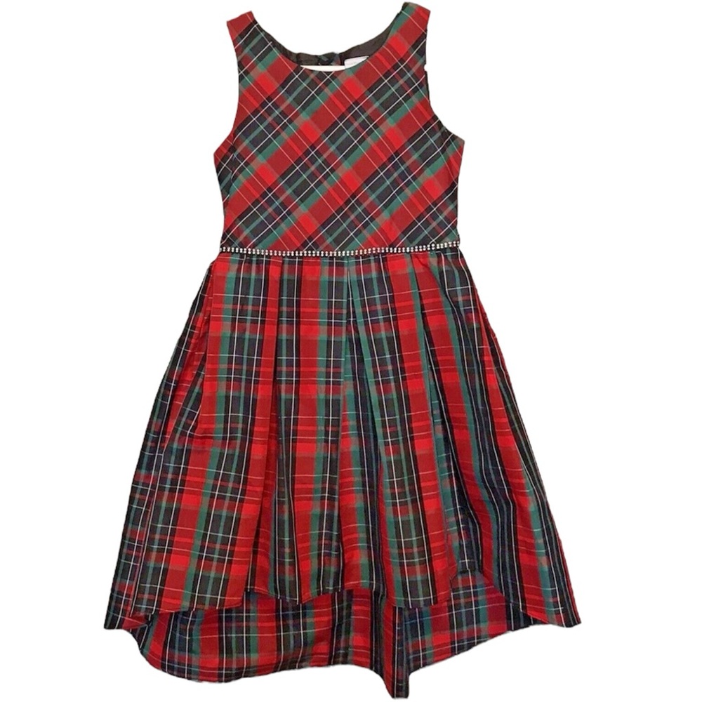 Sweet Heart Rose Holiday Plaid Party Dress Sz 10